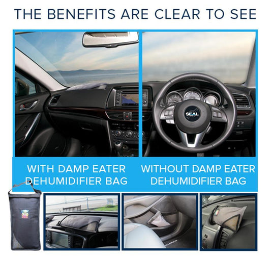 2 x Medium CAR DEHUMIDIFYING BAG REUSABLE MOISTURE DAMP ABSORBING POLAR FLEECE