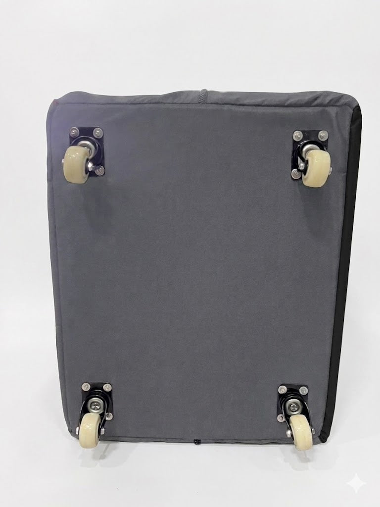 Seal Products Universal Mobility Device Travel Flight Cover, Black with Red Accents, Wheeled Storage Bag for Wheelchairs and Scooters, Protective Transport Case with Interior Dimensions 39" x 18" x 22