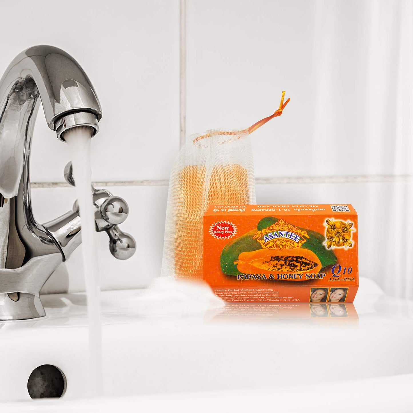 Asantee Papaya & Honey Soap + Q10 1 x 125g Bar