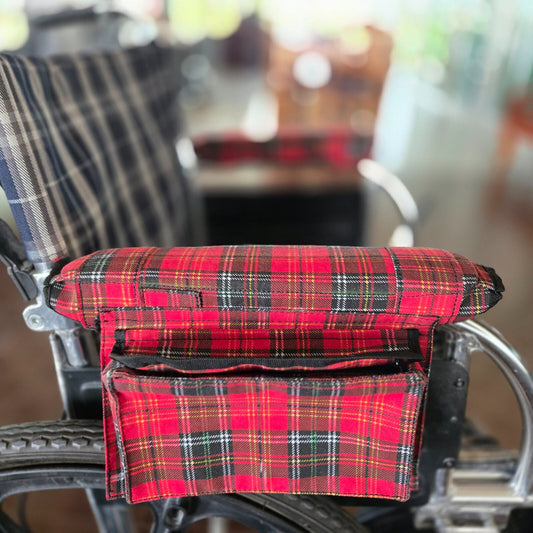 Wheelchair armrest bag  Tartan