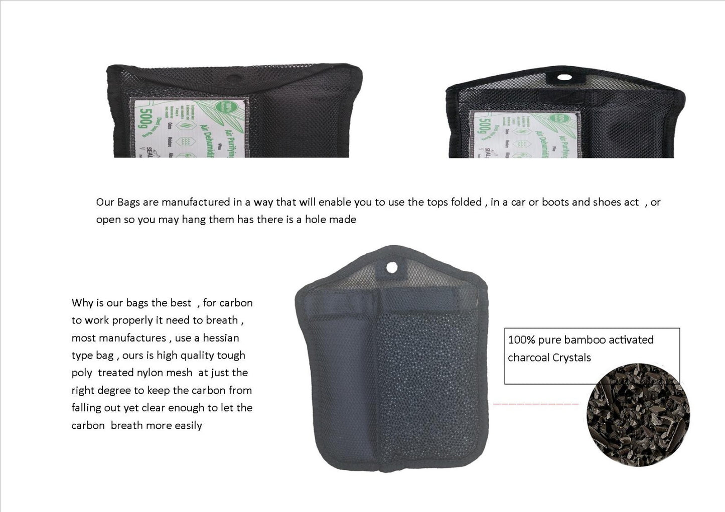 DUEL ACTION , Bamboo Charcoal Purifier + Grade A Silica  Damp Eliminator