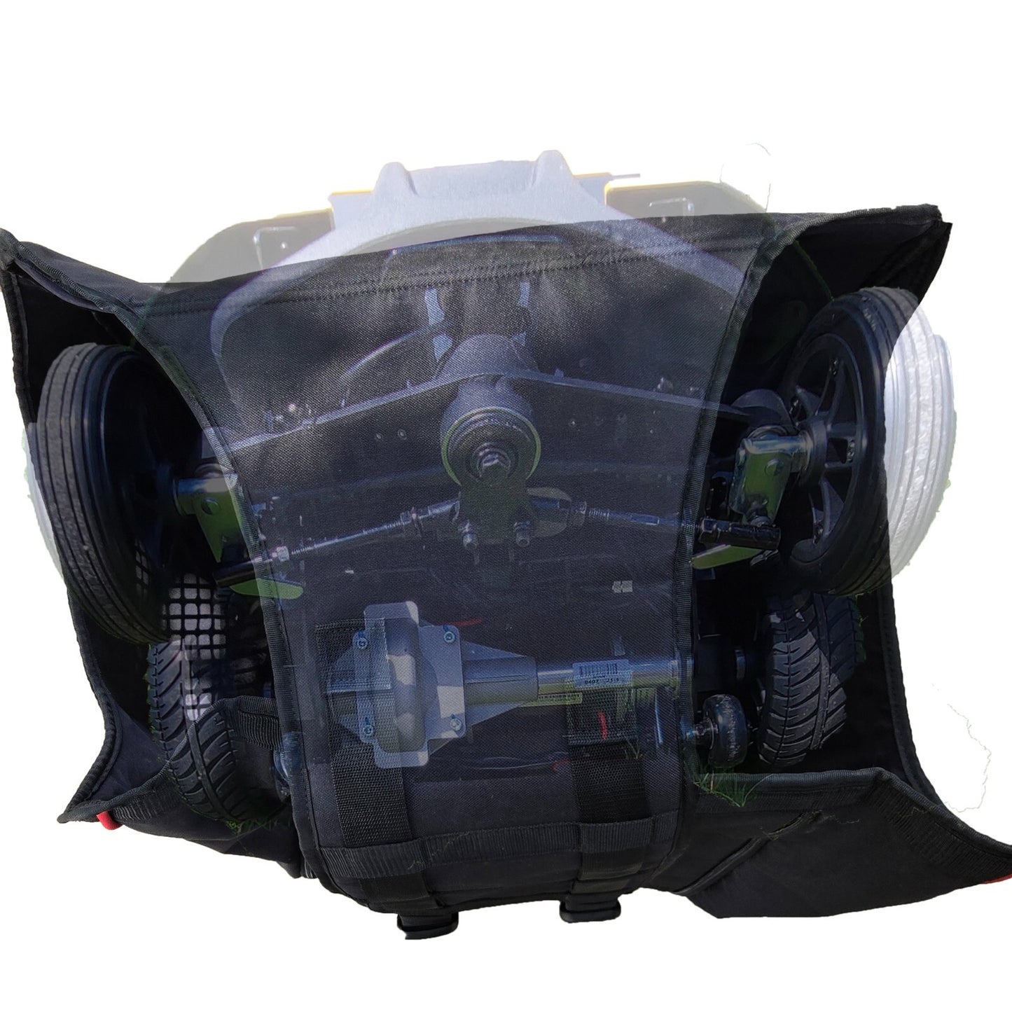 Disability Scooter Travel and Storage Cover, Black with Red Trim