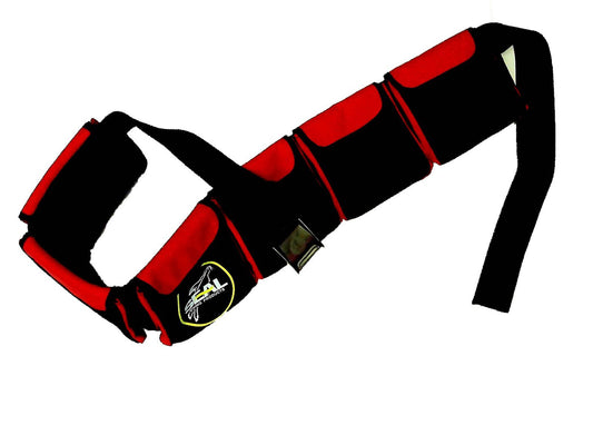 Scuba Diving Pocket Weight Belt-WEIGHT BELT (large 6 pockets 40''- 46'' (102-117cm), red)