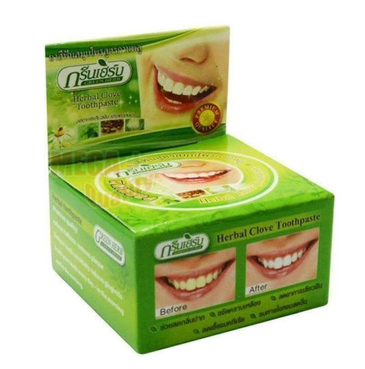 3 X Green HERB Natural Herbal Toothpaste Clove Whitening Teeth Antibacterial