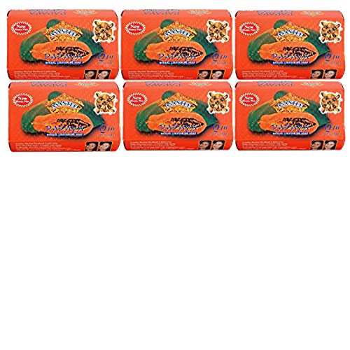Assantee Asantee Thai Papaya Herbal Skin Whitening Soap 125g (Pack of 6),Natural Orange