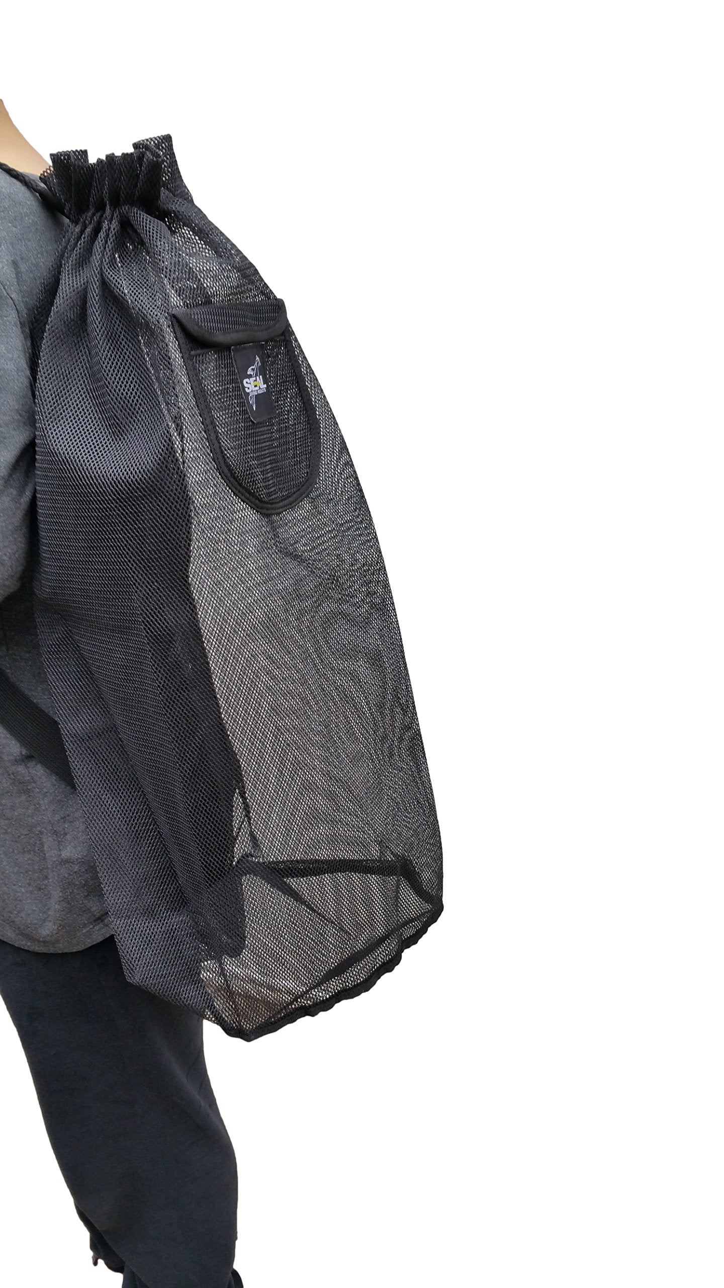 DRAW STRING RING MESH BAG ,SCUBA DIVING FOOTBALL ,HIKING ,CAMPING ,ANY SPORT (Medium 35L 28x62cm)