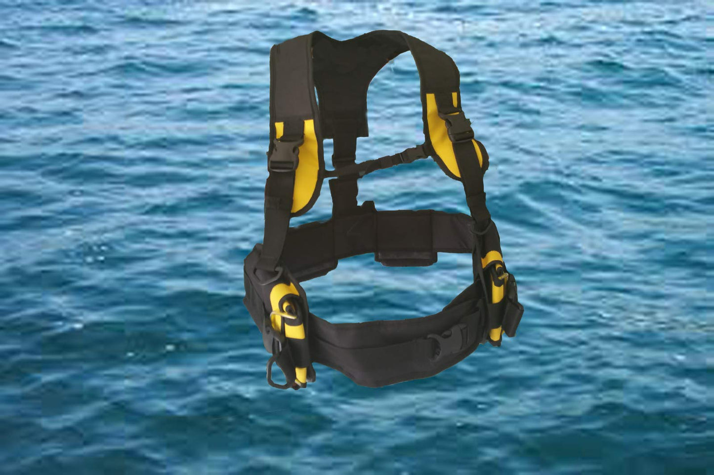 Large AKM SPORTS Scuba Diving Weight Harness, Black and Yellow, ,