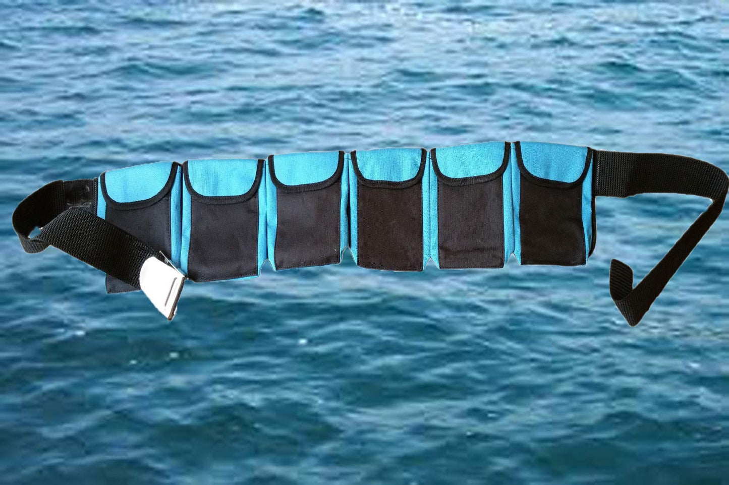 Scuba Diving large blue pocket weight belt by AKMsports.com