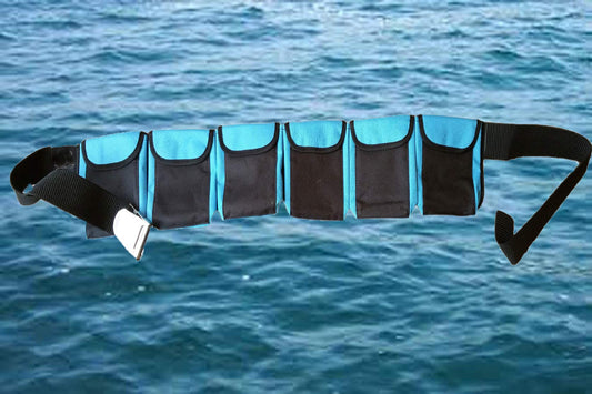 Scuba Diving large blue pocket weight belt by AKMsports.com