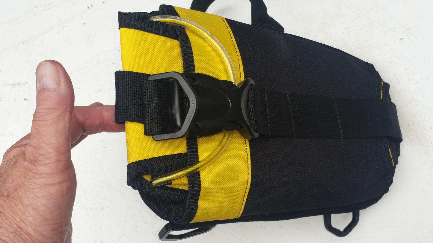 Large AKM SPORTS Scuba Diving Weight Harness, Black and Yellow, ,