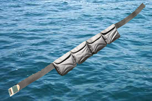 Diving Weight Belt,50mm Polypropylene Webbing, Stainless Steel Cam Buckle, Padded Protection, Available in Red, Blue, Yellow, Black from Akm Sports (Red, Red 4 Pocket small)