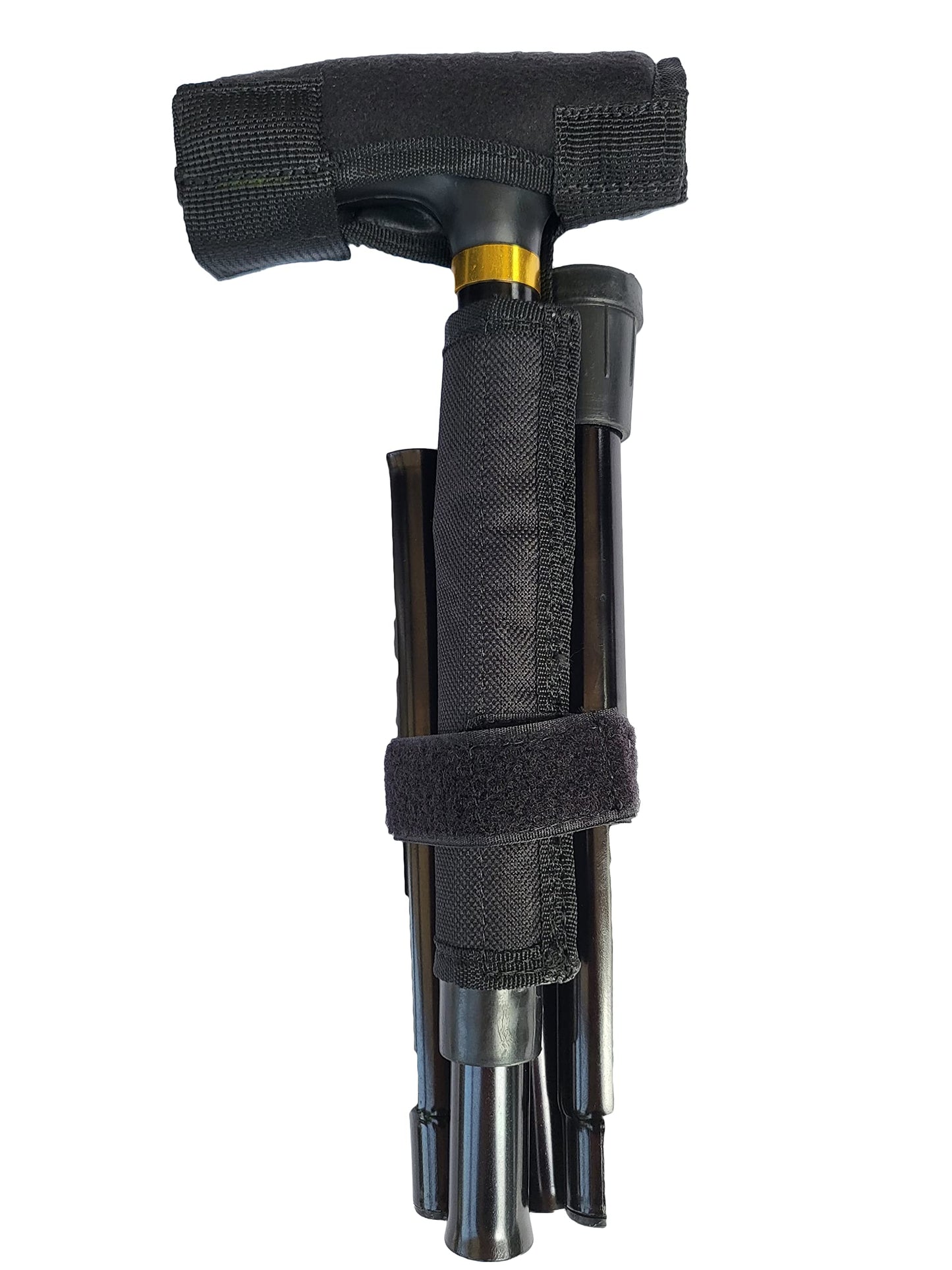 Comfy Folding Walking Stick with Grip Handle and Securing System for Travel