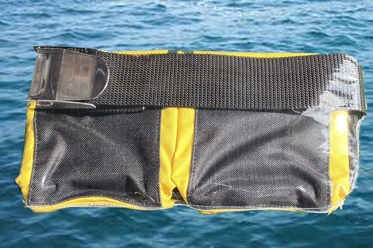AKM-Scuba Diving Pocket Weight Belt Yellow (6 pocket Large)