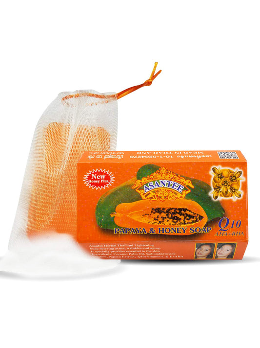 Asantee Papaya & Honey Soap + Q10 1 x 125g Bar