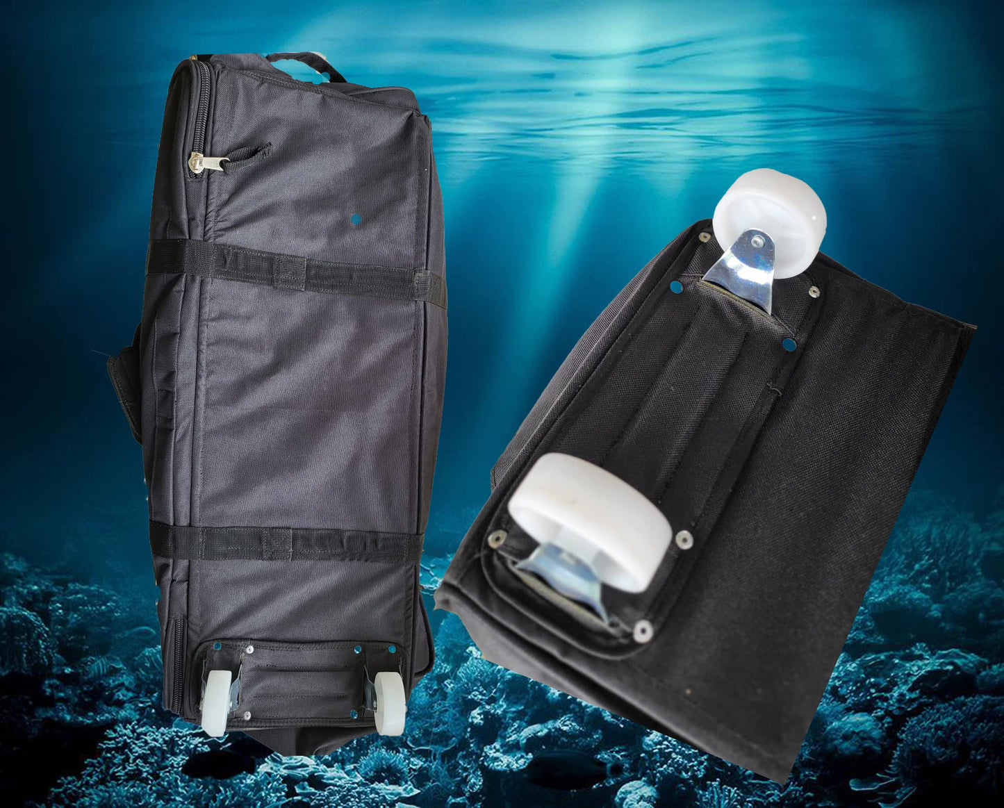 AKM sports 81Lt Roller Bag , With Built in Changing Mat for Diving ,Swimming , Beach , Gym , (Black )